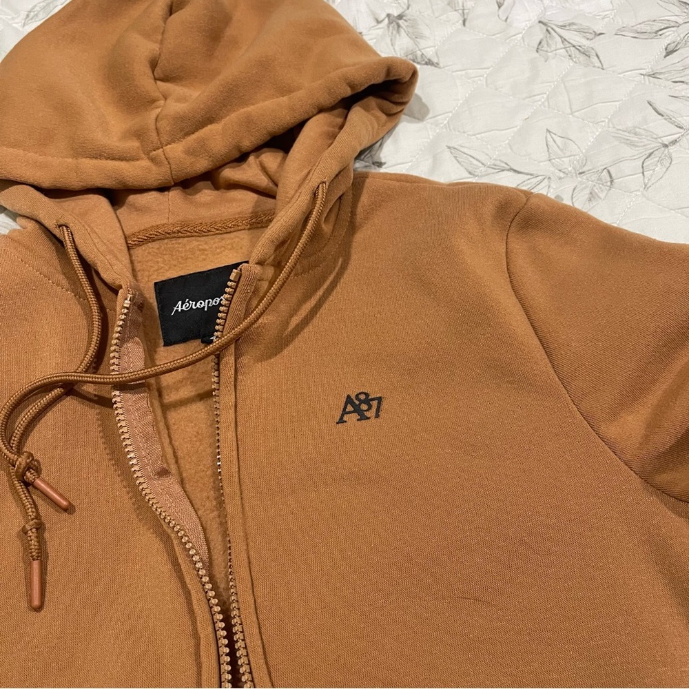 Aeropostale Women's Tan Zip-Up Sweater - Picture 3 of 4